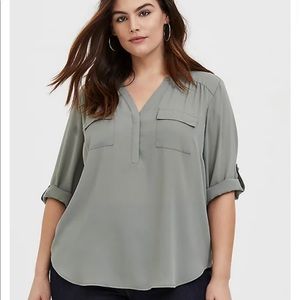 Sage green georgette blouse
